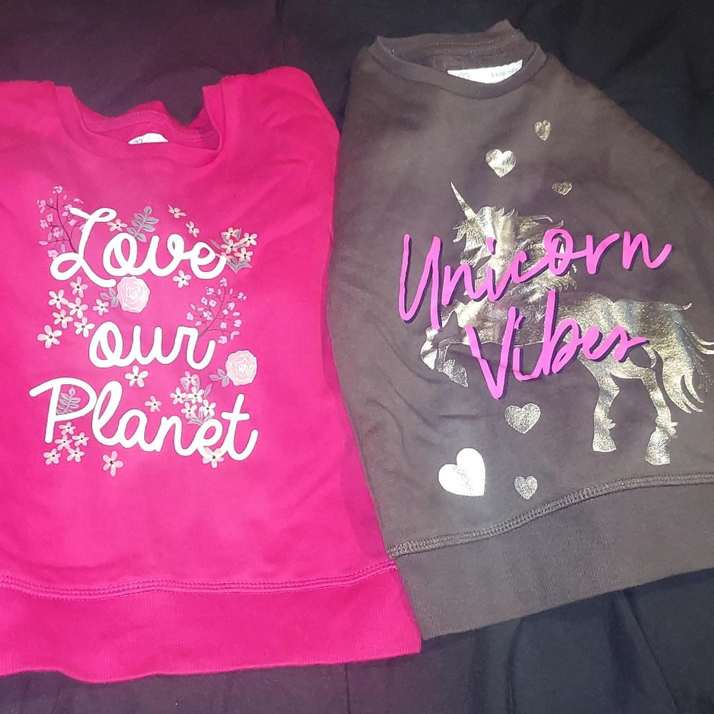 Decorative Sweatshirts for little girls. Sold together or separate. Size 3 - 4